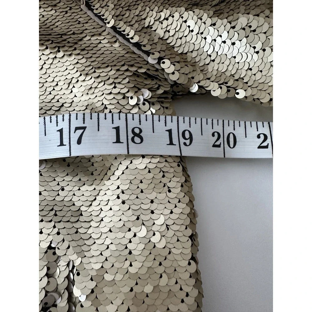 New Blank NYC Bomber Jacket Women's Size XS Gold Full Zip Sequin Holidays Bright